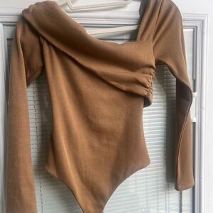Brown Long Sleeve Bodysuit